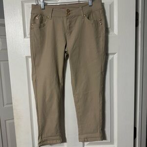 Sabrina Lauren Cropped Pants with Gold Jeweled Accents